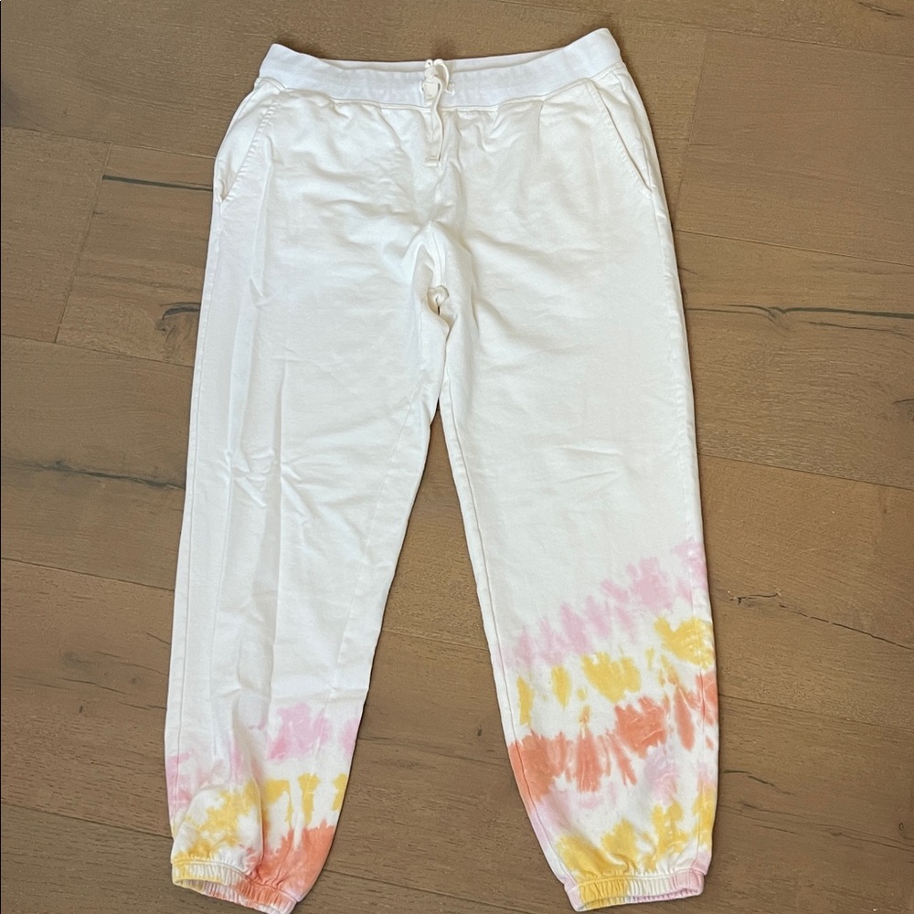 Electric & Rose Tie-Dye Joggers - White, Pink, and Orange